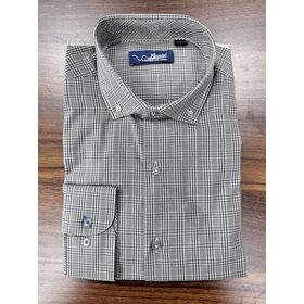 Herren Langarm Freizeithemd mit Karomuster, Grau - Großhandel