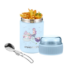 Tarro Térmico para Alimentos de Acero Inoxidable 250ml/350ml/355ml Everich ODM, Libre de BPA, Antifugas, Grado Alimenticio con Cuchara