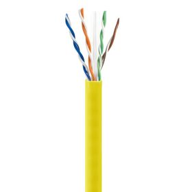 Cabo Cat6 1000 pés 23AWG Cobre Sólido Nu 4 Pares Trançados UTP Ethernet a Granel Roteador Rede POE Câmera de Segurança Cabo Amarelo LSZH