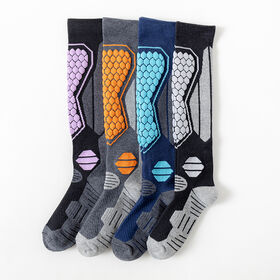 Chaussettes de ski professionnelles chaudes et antidérapantes pour hommes et femmes, chaussettes de sport d'extérieur à fond épais en tissu éponge, chaussettes de montagne de sport à tube haut