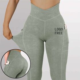 Pantalones De Yoga De Cintura Alta Para Mujer - Con Bolsillos, Tejido Elástico 4 Direcciones, Para Entrenar O Diario