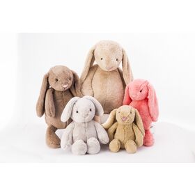 Lieferant verschiedenfarbiger Kaninchen-Plüsch-Hundespielzeuge, Hasen, begleitet von beruhigenden Spielzeugen, kundenspezifische Designs und Größen akzeptiert