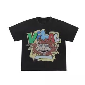 OEM Y2K Vintage T-shirts de haute qualité et poids lourd avec effet vieilli, Streetwear Sérigraphié, T-shirt court Boxy personnalisé pour hommes