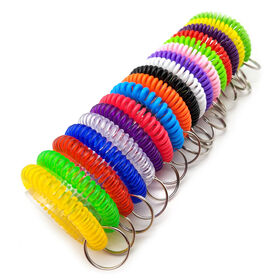 Custom Wristband keychains Amazon Hot Selling Plastic Spring Hand Ring for Ladies Girls