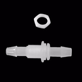 Connecteur de Tube Droit à Montage sur Panneau en Gros d'Usine vers Tube Souple 1/4", Raccord de Cloison à Barbe en Plastique