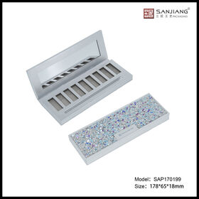 تصميم وتصنيع حسب الطلب OEM حقيبة يد عصرية لامعة من الورق المقوى لوحة ظلال العيون مع مرآة، سهلة الحمل، قابلة للتخصيص