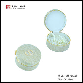 Boîte de Rangement pour Bagues, Boucles d'Oreilles, Colliers, Diamants AB Blancs Ronds, Couvercle Plat, Boîte Vide