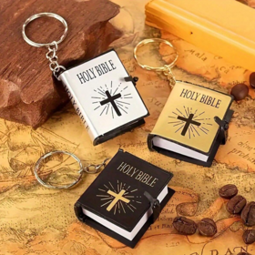 Holy Bible Keychain Mini Book Key Ring Gift, Suitable For Bag Decoration, Car Key Pendant, Etc.