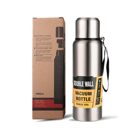 Bouteille d'eau isotherme en acier inoxydable à double paroi personnalisée de 750ML 1000ML 1500ML 1 litre en gros