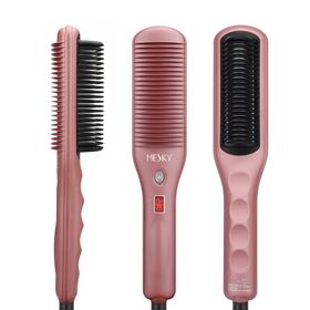 Keramik-Haarglättungsbürste – Beheizte Stylingbürste für frizzfreies, glattes und geschmeidiges Haar mit einstellbaren Temperatureinstellungen