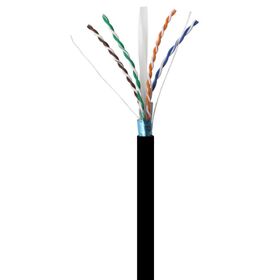 Câble Réseau CAT6 1000FT Extérieur Résistant aux Intempéries 23AWG CCA 550MHz FTP PE Gaine de Câble Solide Enterrement Direct UV