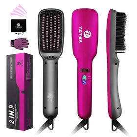 Brosse Lissante Professionnelle - Outil de Coiffure Chauffant en Céramique pour des Cheveux Lisses et Sans Frisottis avec Température Réglable