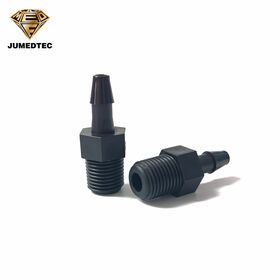 Raccord Mâle 1/8 BSP vers Adaptateur de Tuyau Cannelé 5/32" - Connecteur de Tuyau en Polypropylène Noir - Raccord d'Injection Fileté à Barbillon