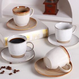 cheap glass coffee cups NutriChef Clear Glass Coffee Mug Set