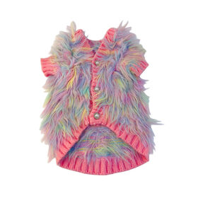 New Design Fur Colorful Pink Luxury Small Medium Dog Cat Sweaters Pet Clothes Hanger Warm Pet Clothes