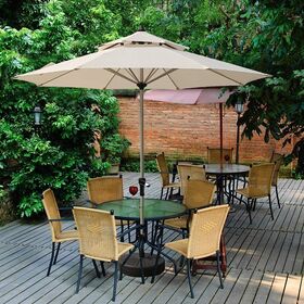 Outdoor Garden Terrace Sunshade Courtyard Umbrella Semi automatic Opening and Closing Center Column Umbrella