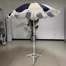 Hot Selling Outdoor Sun Umbrella with Tassel Reversible Beach Umbrella Garden Umbrella