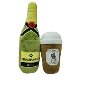 Wholesale plush champagne bottle pet sound toy Dog toy Squeak pet toy Dog toy , custom designed and sizes accepted