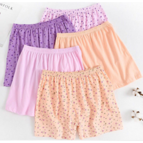 Baumwoll-Boxershorts für ältere Damen, OEM-Druckdesign, weiche Unterhose aus reiner Baumwolle, lockerer Stil für täglichen Komfort - Großhandelsproduktion