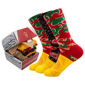 Boîte de Chaussettes Burger Amusantes - Chaussettes Originales et Créatives