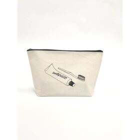 Good Quality Custom Logo Print Washable Makeup Pouch Cotton Canvas Reusable Make Up Zipper Cosmetic Bags for sale