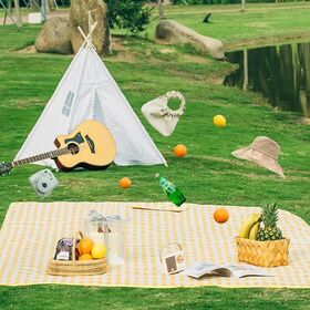 Camping-Picknickdecke für Rasen, verdickt, tragbar, wasserdicht, Strandmatte, Campingmatte