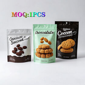Kleine Mengen kundenspezifische Verpackung Standbodenbeutel Lebensmittelqualität Reißverschlusstasche Mylar Doypack Aluminiumfolienverpackung für Kaffee Snack und Lebensmittel