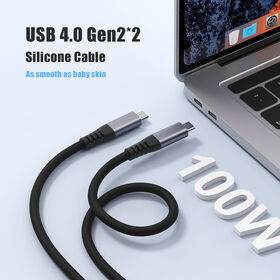كابل USB 4 Gen 2 C-C، سرعة نقل بيانات 20 جيجابت في الثانية، شحن سريع PD بقدرة 100 واط، دقة 4K بمعدل 60 هرتز، سيليكون غذائي، كفاءة عالية