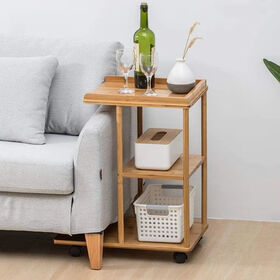 Mesa de té móvil moderna, mesa de centro, carrito auxiliar, carrito de comida, bandeja, sofá de madera, mesa auxiliar