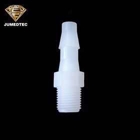 Connecteur en plastique mâle NPT 1/8" personnalisable PVDF naturel pour tube 1/4", raccords filetés avec corps en PP