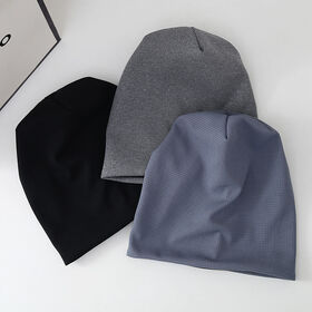 Factory Price Spring Autumn Lady Cap Street All Match Woman Stacked Hat Waffle Loose Women's Knitted Hats