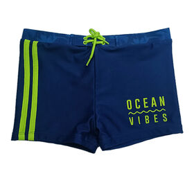 Boy's swim shorts solid with rubber print, swim shorts for boys OEM and ODM are accepted