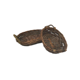 Panier cadeau en gros avec panier à poignée, panier de rangement en osier de bois, panier de fruits noirs, couleur et taille conçues sur mesure