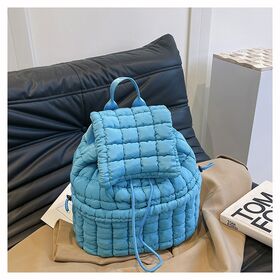 Gesteppter Puffer-Rucksack für Damen, großer wasserdichter Outdoor-Tagesrucksack