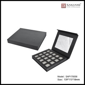 تصميم جديد علبة ظلال عيون فارغة 18 لونًا صندوق صلب مع مرآة علبة مكياج فاخرة لظلال العيون