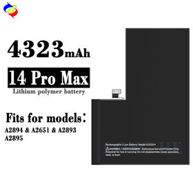 Nouvelle Batterie pour iPhone, Remplacement de Batterie, 100% Santé, Résout le Problème de Popup, Réparation pour iPhone 14 Pro Max Batterie A2894 A2651 A2893