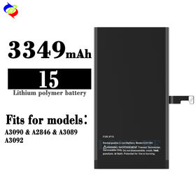 Batería de Reemplazo Nueva de 3349mAh para iPhone A3090/A2846/A3089/A3092, Baterías para Teléfono 15