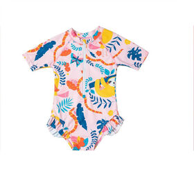 OEM ODM Pakaian Pantai Anak-anak Fashion Baju Renang Anak Lengan Pendek Anak Laki-laki Perempuan Baju Renang Satu Potong Tankini