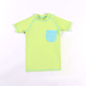 Customized Children Split Swimwear Round Neck Kids Surf Wetsuit Short Sleeve Girls Boys Sunscreen Swimsuit Tops
