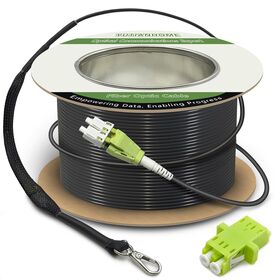 330ft/100m OD-5mm Industrie TPU 40Gb 100Gb OM5 Faser LC zu LC Outdoor Armiertes Glasfaser Patchkabel, Duplex Multimode Breitband Faser