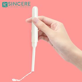 Tampões menstruais descartáveis biodegradáveis, produtos de higiene feminina, tampão orgânico com aplicador de plástico - Atacado