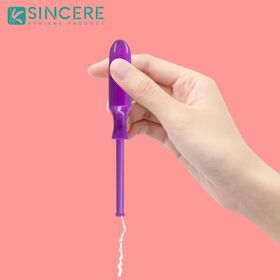 Tampones vaginales orgánicos OEM de alta calidad con aplicador, tampones menstruales de flujo abundante de venta caliente para uso privado