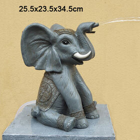 Wholesale resin pond spitter statue garden sculpture elephant water sprayer fountain for outdoor landscape decor