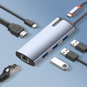 Estación de Acoplamiento Multifunción LDNIO DS-16H 6 en 1 PD100W Carga Rápida para Teléfono Móvil y Portátil con USB-C y RJ45