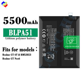 China factory large capacity new high quality battery BLPA51 5500mAh phone battery for Realme GT 6T Realme GT Neo6