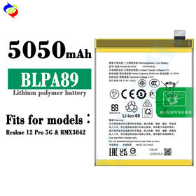 China High-quality Battery Production Lithium Mobile Cell Phone Battery Factory Wholesale For Realme 12 Pro 5G RMX3842 BLPA89