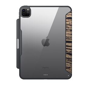 Penjualan 2025: Casing iPad anti gores biodegradable, motif kopi, stand kulit origami, cocok untuk iPad Pro 11 (3+ Tahun)