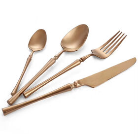 Neuer Stil Angenehmes, farbenfrohes Hochzeits-Luxus-Spiegel-Gold-Metall-Flachgeschirr Edelstahl Vergoldetes Massives Tafelbesteck Besteckset