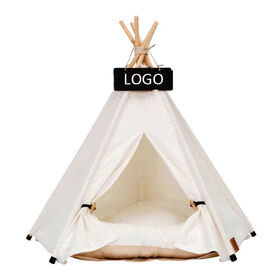 Outdoor Faltbares Tragbares Canvas Katzen-Tipi Robustes Hunde-Zelt Haus mit Dickem Kissen