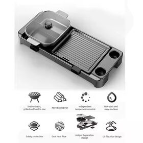 2025 new design 2200W hot selling detachable multi-function electric grill with hotpot